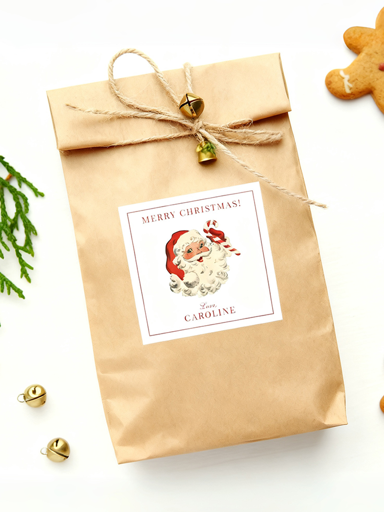 Personalized Vintage Santa Claus Stickers